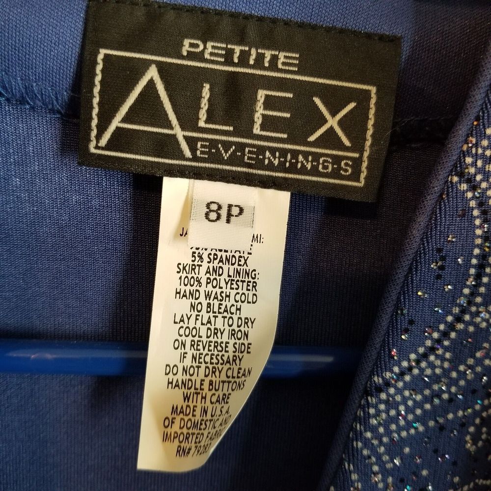 Alex Evenings Jacket Blazer Women Sz 8P Blue Beads Sparkle - Picture 6 of 11